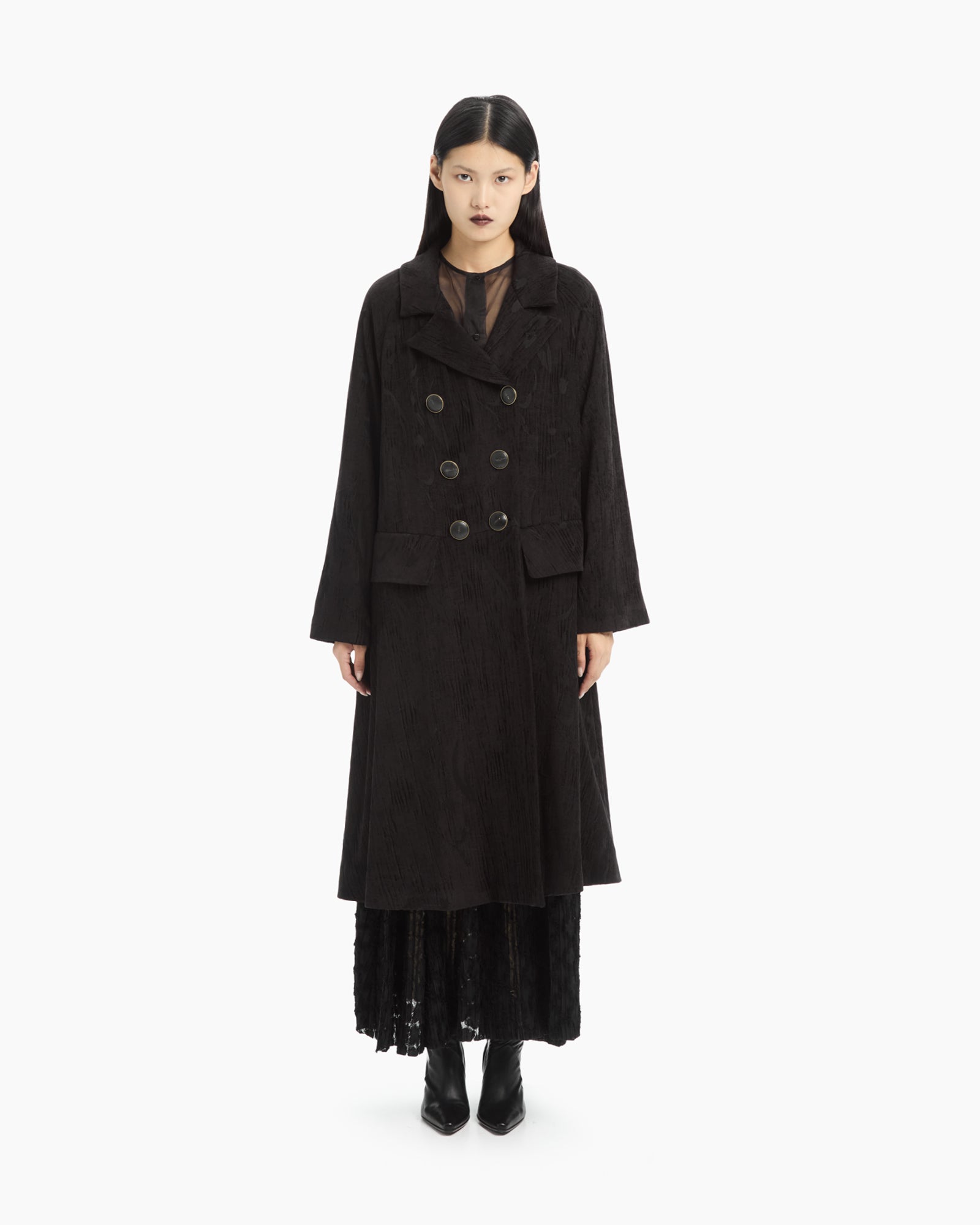 _MALLONI Cappotto jacquard NERO