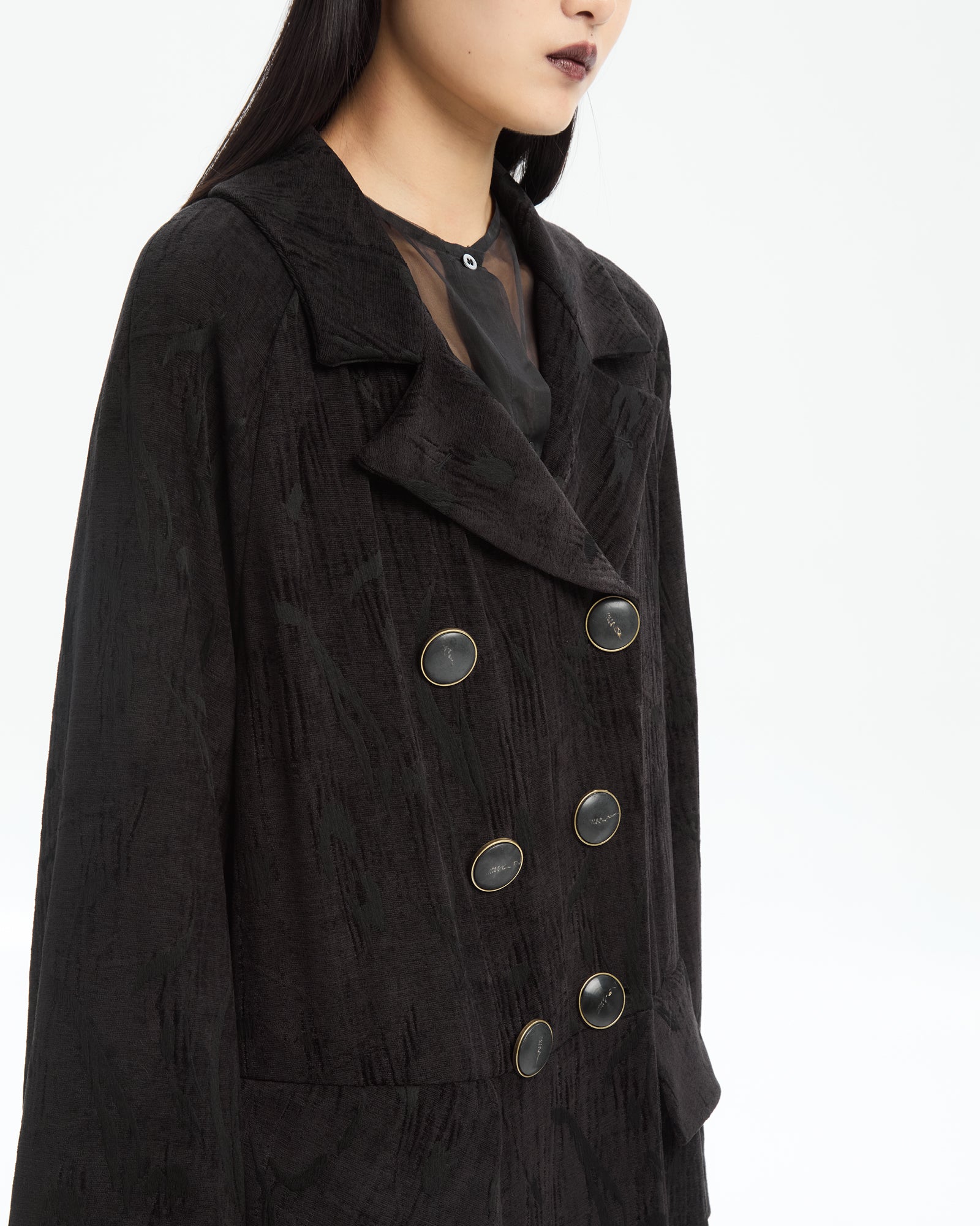 _MALLONI Cappotto jacquard NERO