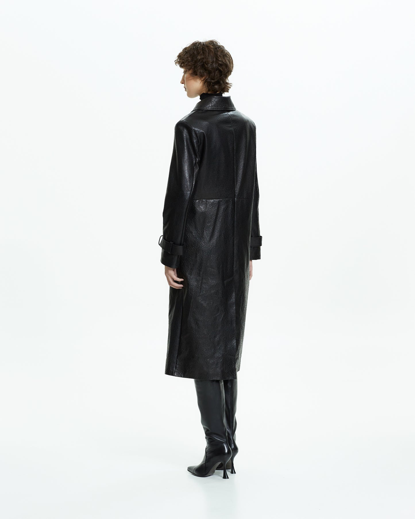 _MALLONI Cappotto in pelle NERO