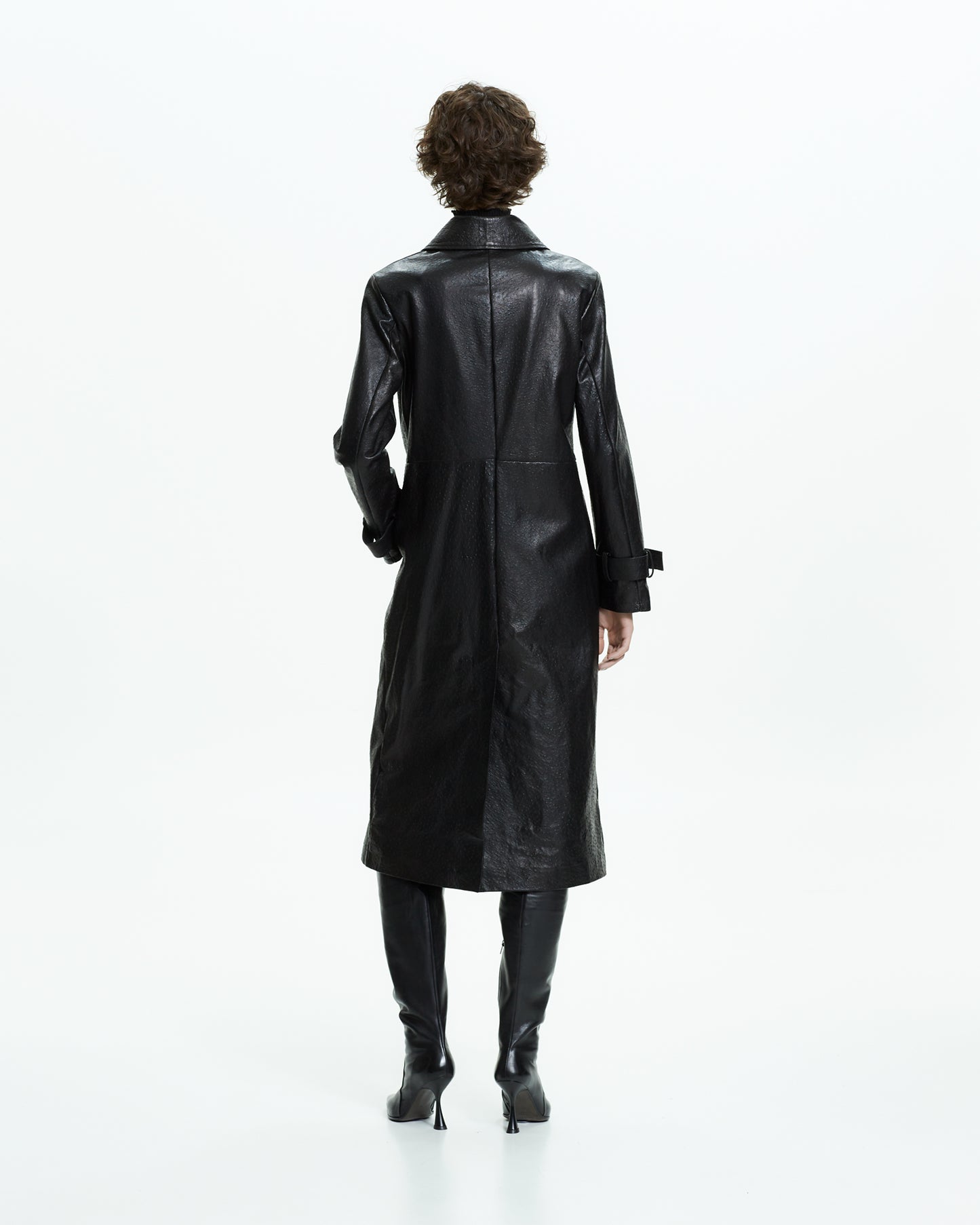 _MALLONI Cappotto in pelle NERO