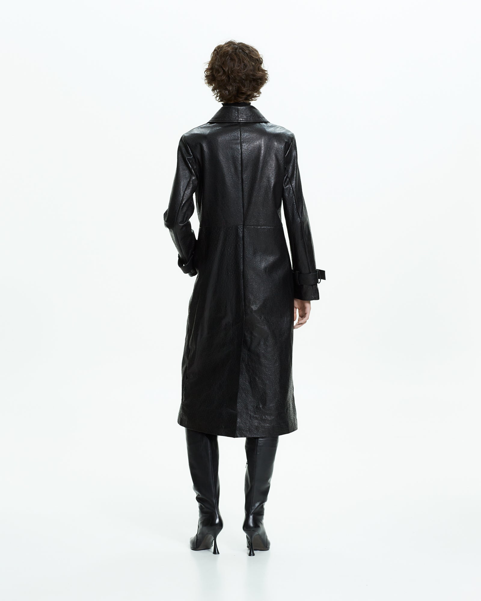_MALLONI Cappotto in pelle NERO