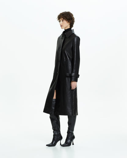 _MALLONI Cappotto in pelle NERO