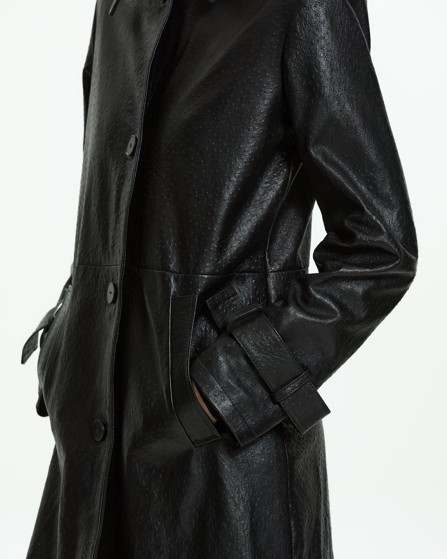 _MALLONI Cappotto in pelle NERO