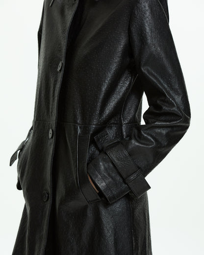 _MALLONI Cappotto in pelle NERO