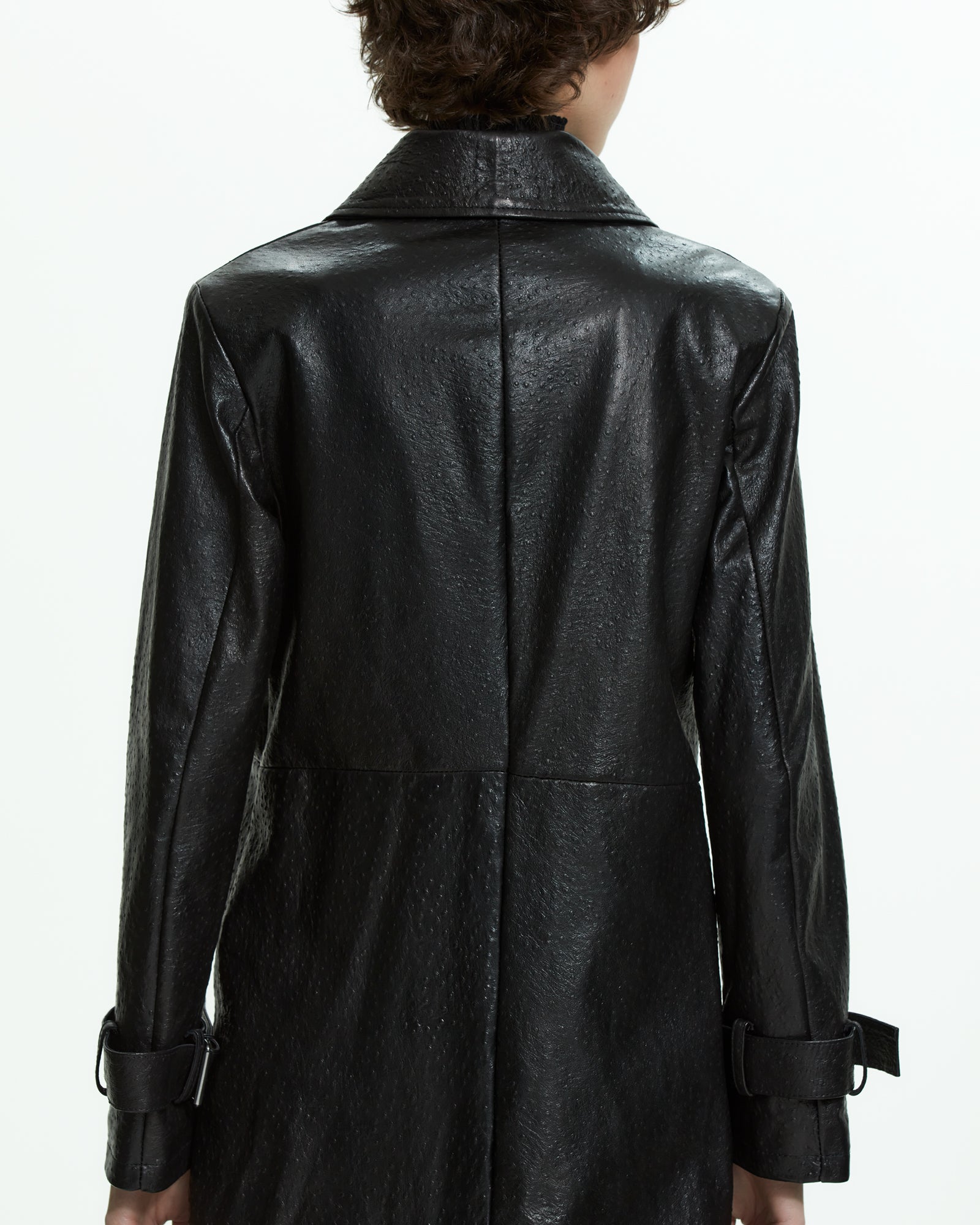 _MALLONI Cappotto in pelle NERO