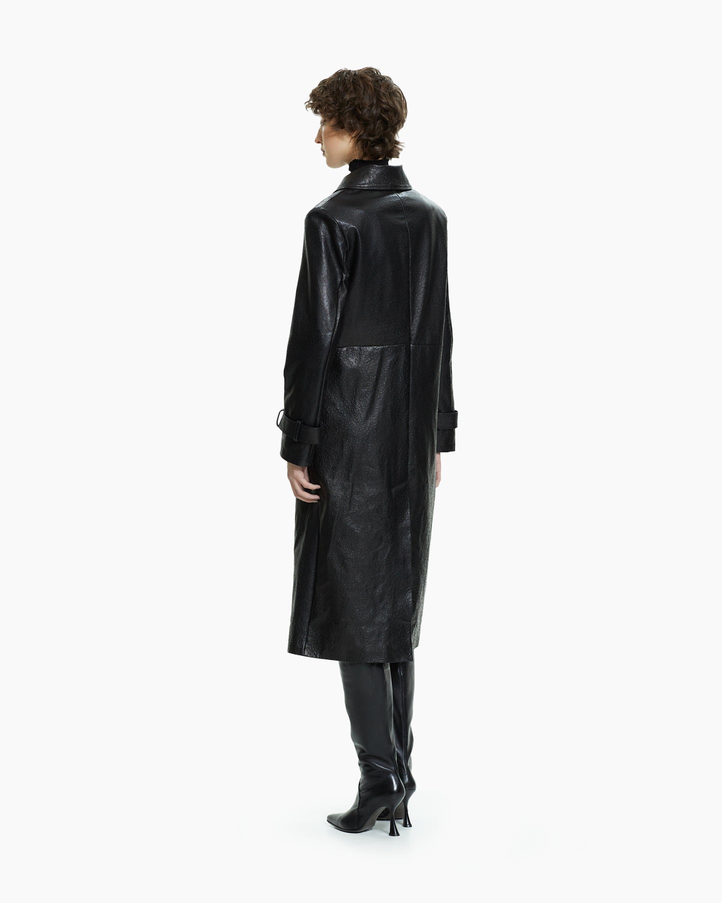 _MALLONI Cappotto in pelle NERO