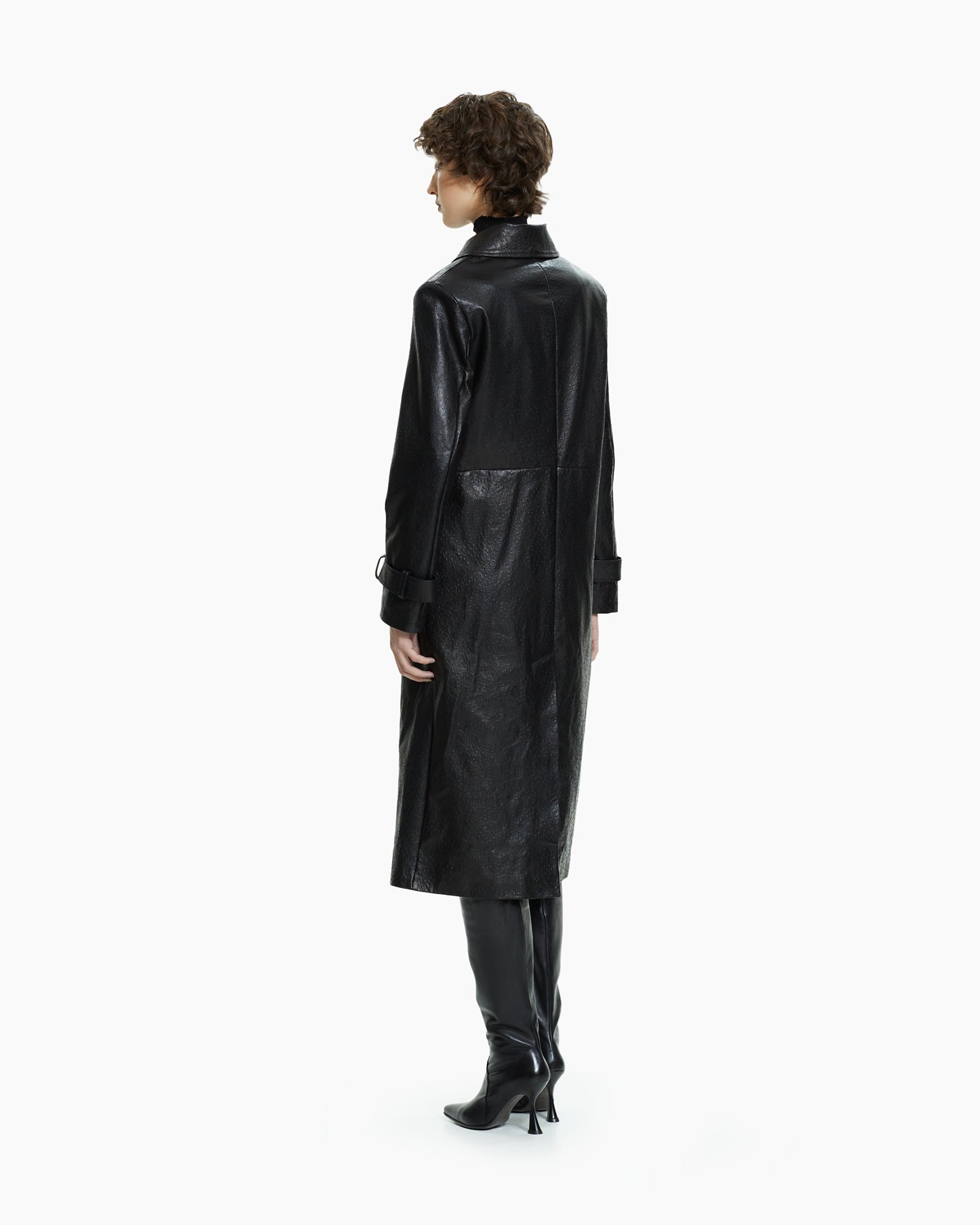 _MALLONI Cappotto in pelle NERO