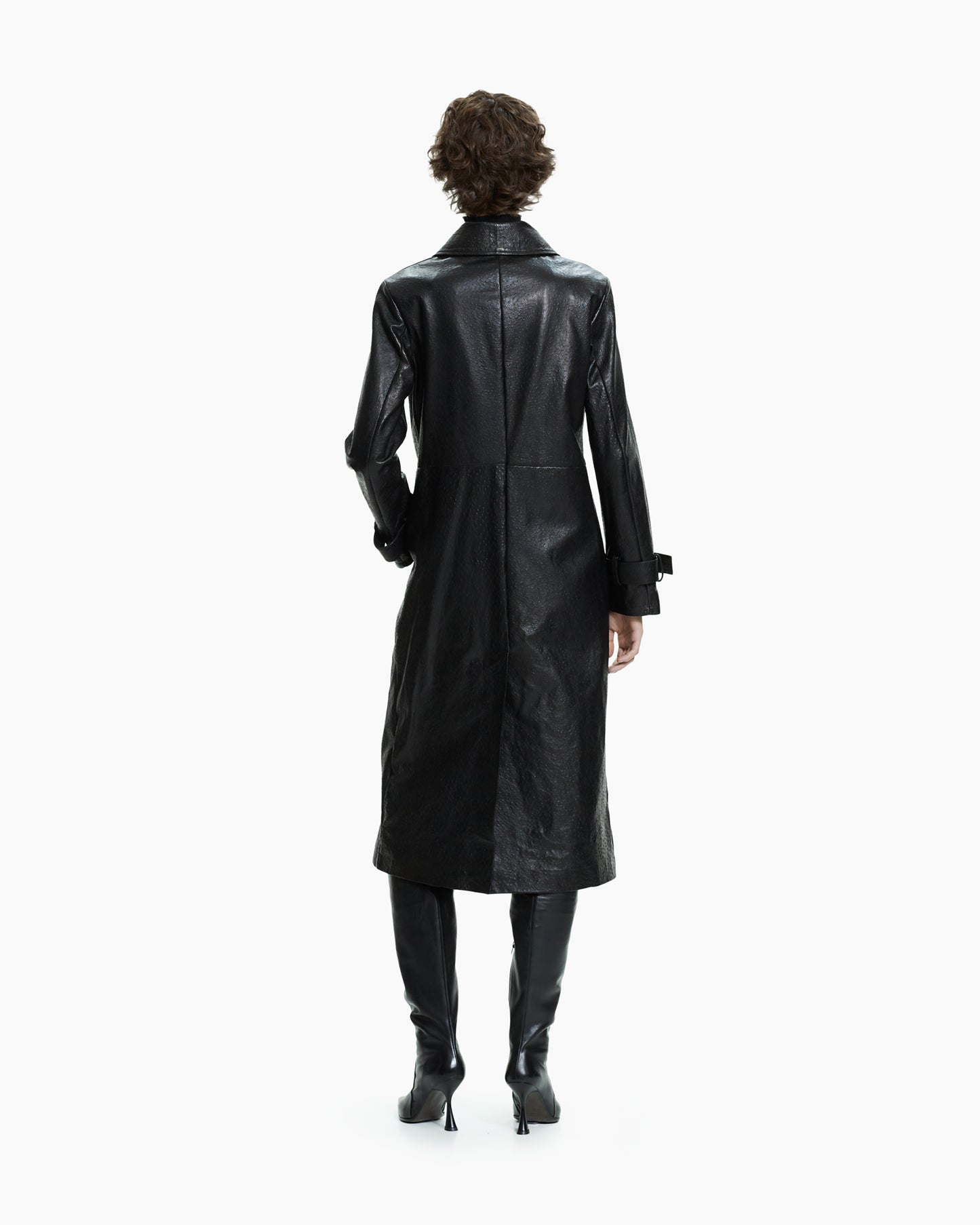 _MALLONI Cappotto in pelle NERO