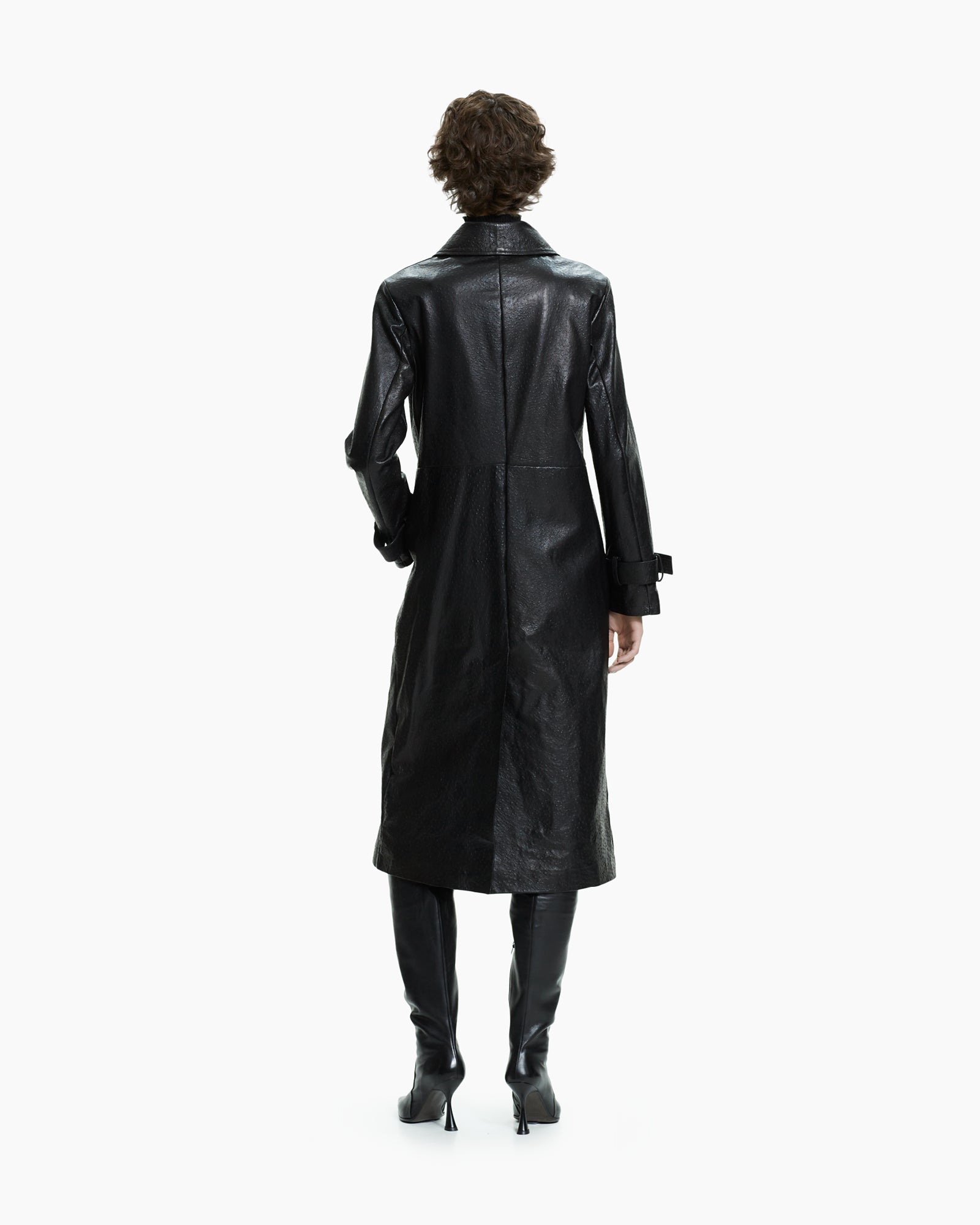 _MALLONI Cappotto in pelle NERO