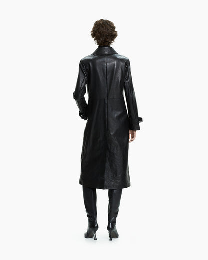 _MALLONI Cappotto in pelle NERO