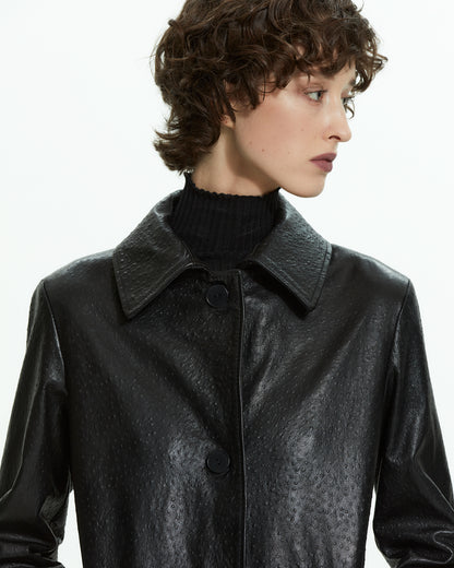 _MALLONI Cappotto in pelle NERO