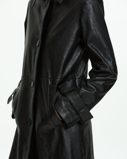 _MALLONI Cappotto in pelle NERO