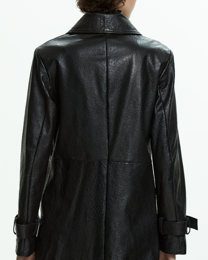 _MALLONI Cappotto in pelle NERO