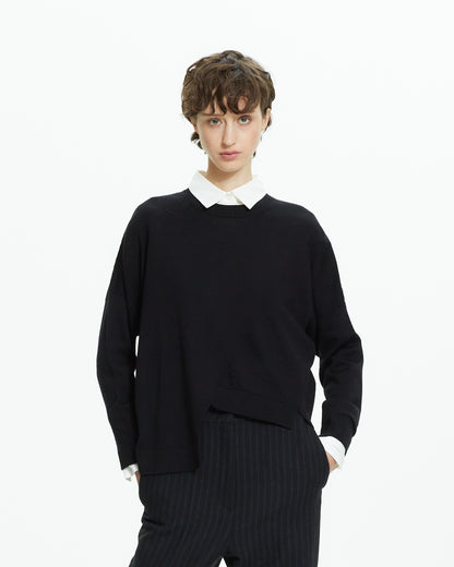 _MALLONI Maglia asimmetrica  NERO