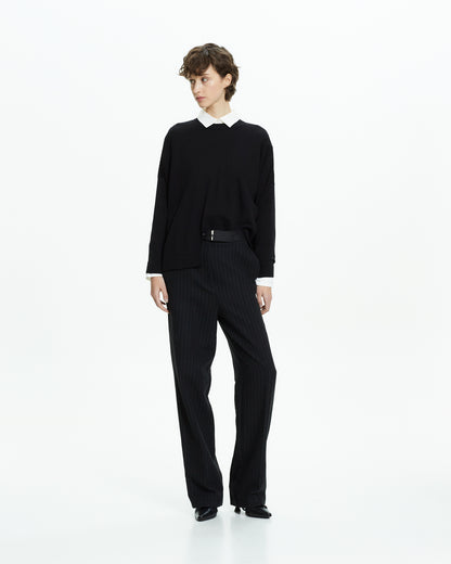 _MALLONI Maglia asimmetrica  NERO