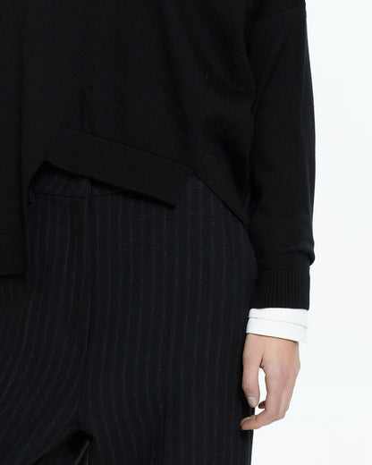_MALLONI Maglia asimmetrica  NERO