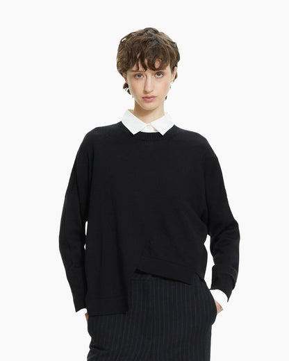 _MALLONI Maglia asimmetrica  NERO