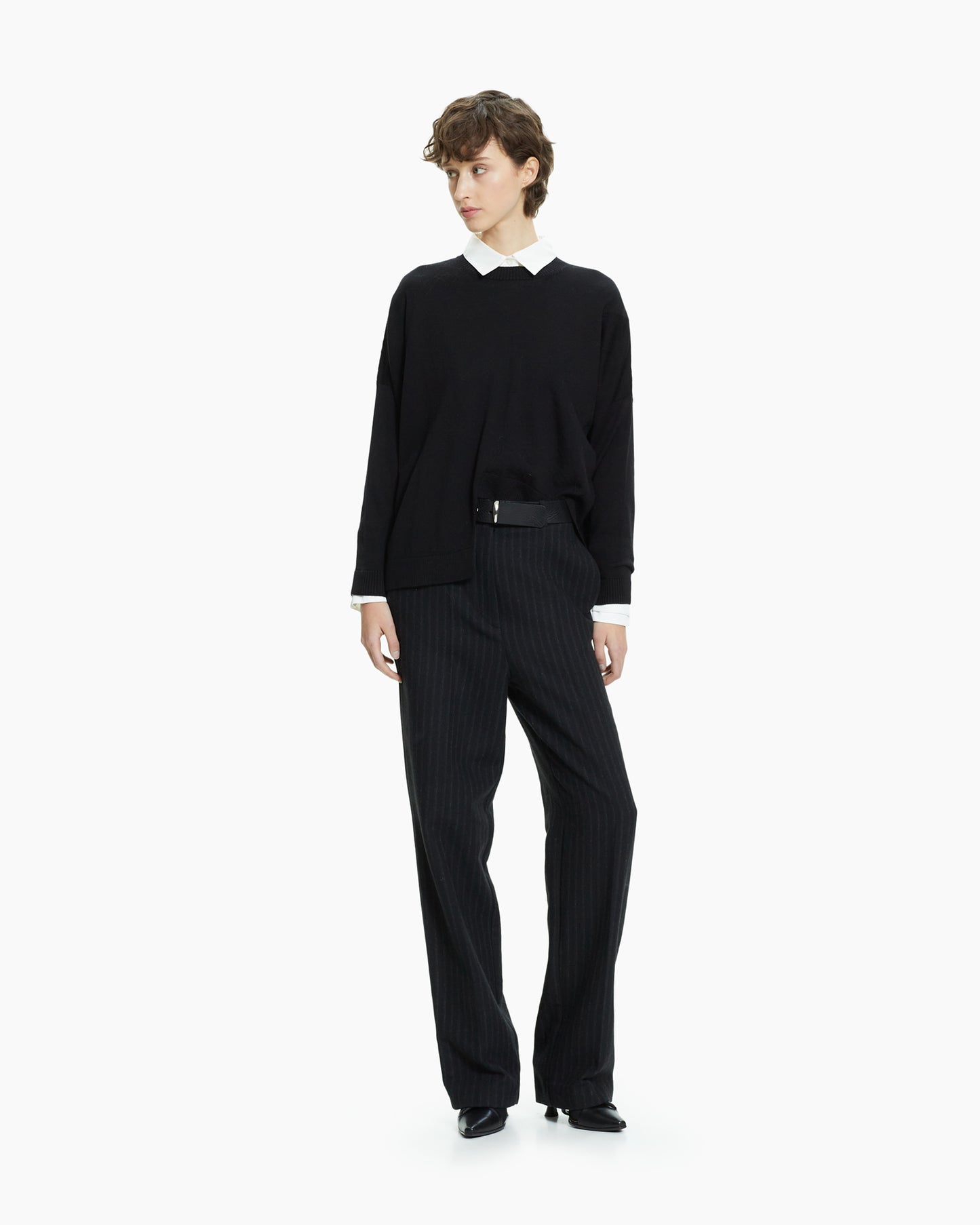 _MALLONI Maglia asimmetrica  NERO