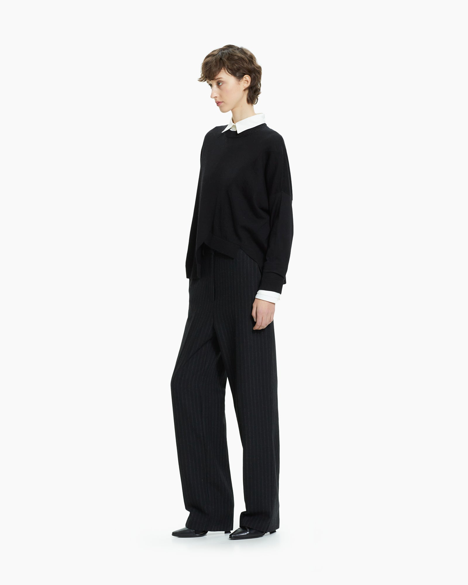 _MALLONI Maglia asimmetrica  NERO
