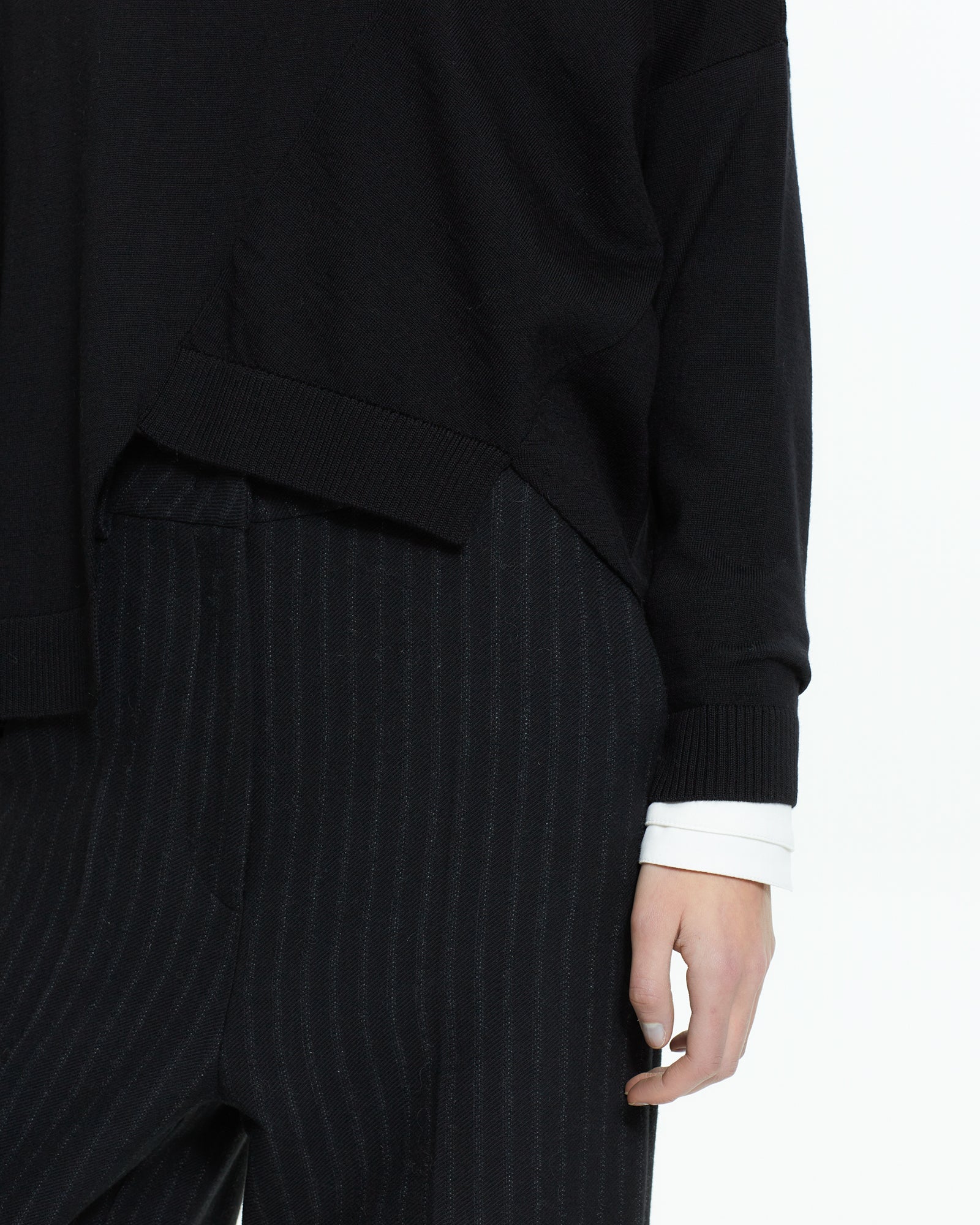 _MALLONI Maglia asimmetrica  NERO