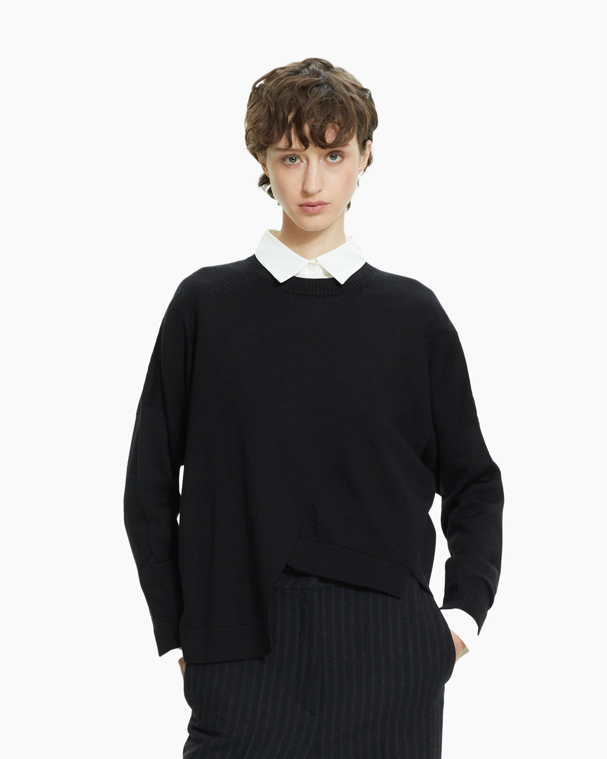_MALLONI Maglia asimmetrica  NERO