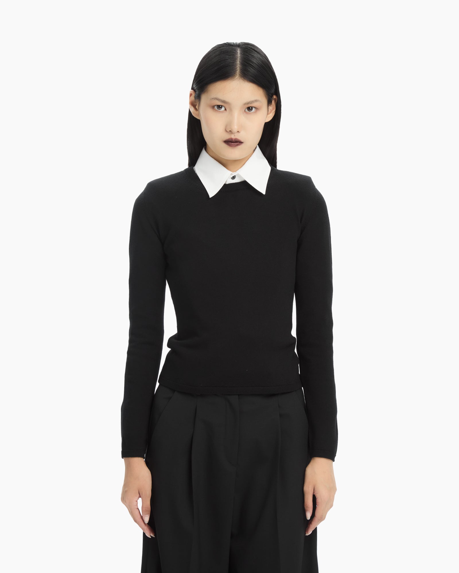 _MALLONI Maglia slim in filato  NERO