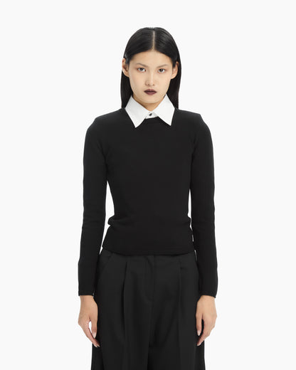 _MALLONI Maglia slim in filato  NERO
