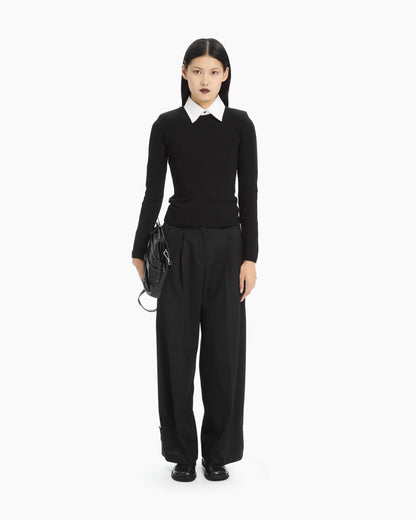 _MALLONI Maglia slim in filato  NERO