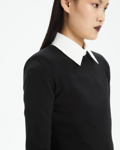 _MALLONI Maglia slim in filato  NERO
