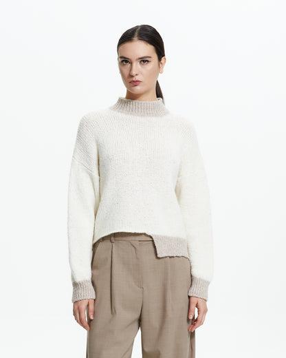 _MALLONI Maglia con fondo asimmetrico BEIGE