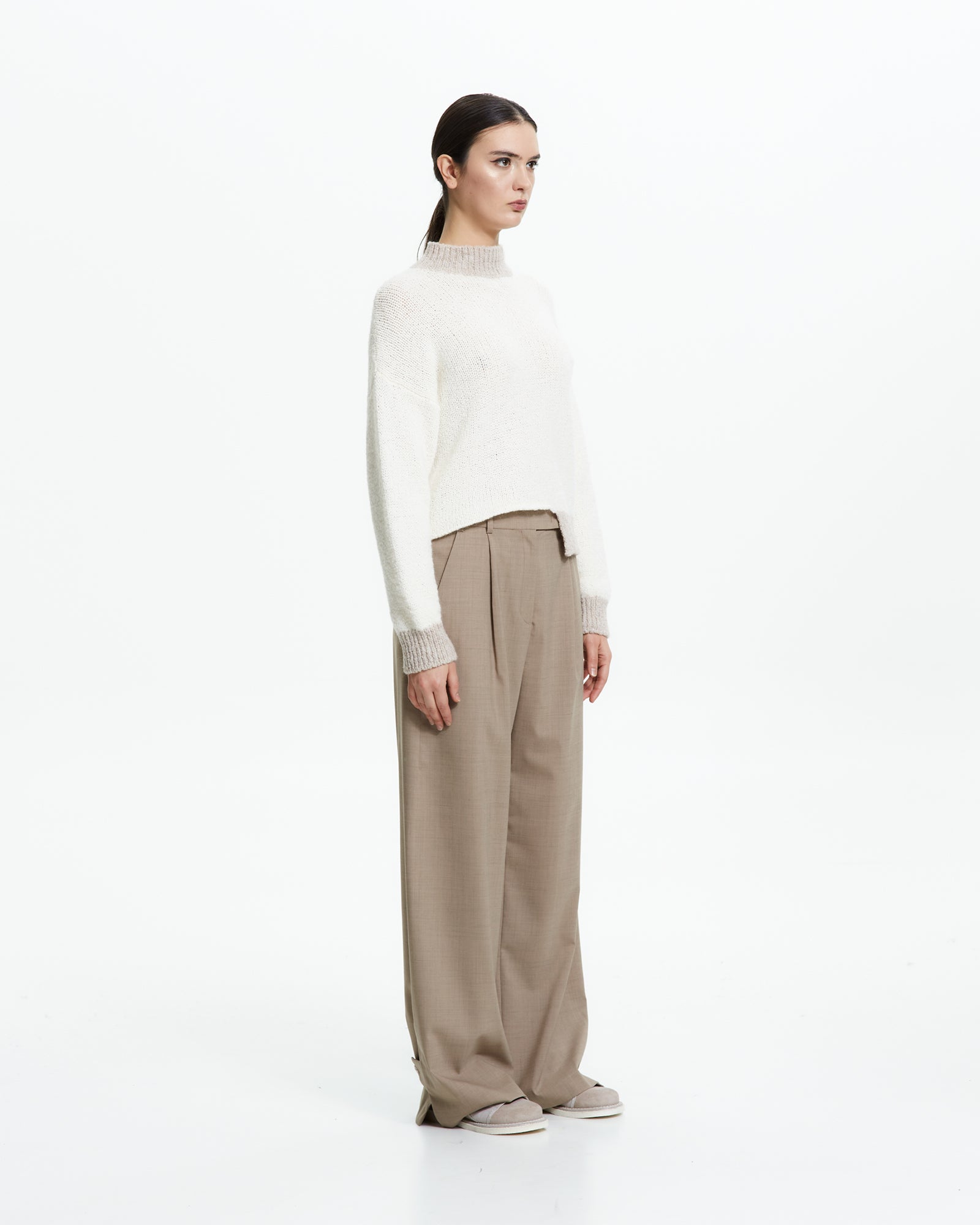 _MALLONI Maglia con fondo asimmetrico BEIGE