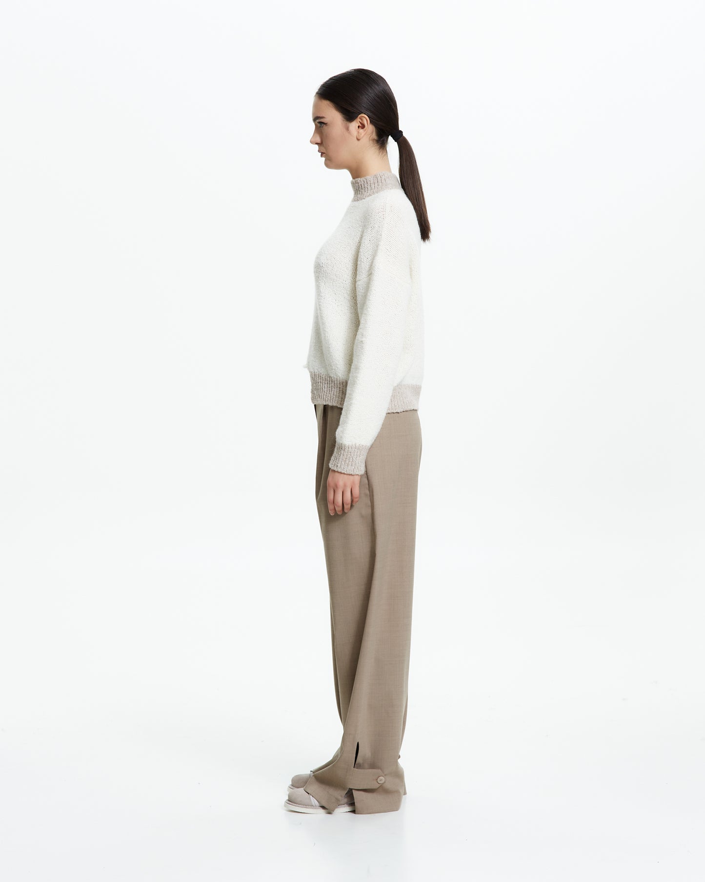 _MALLONI Maglia con fondo asimmetrico BEIGE