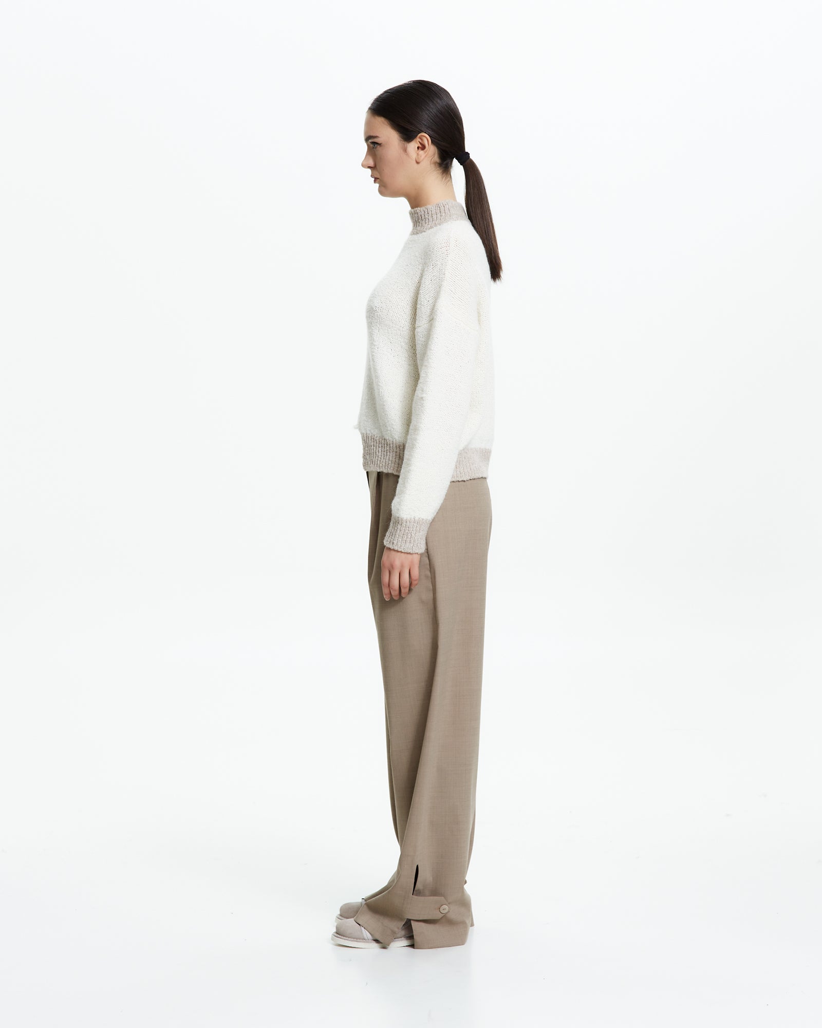 _MALLONI Maglia con fondo asimmetrico BEIGE