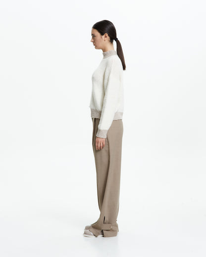 _MALLONI Maglia con fondo asimmetrico BEIGE