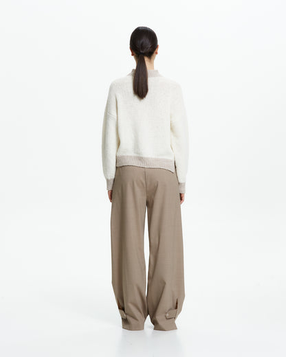 _MALLONI Maglia con fondo asimmetrico BEIGE