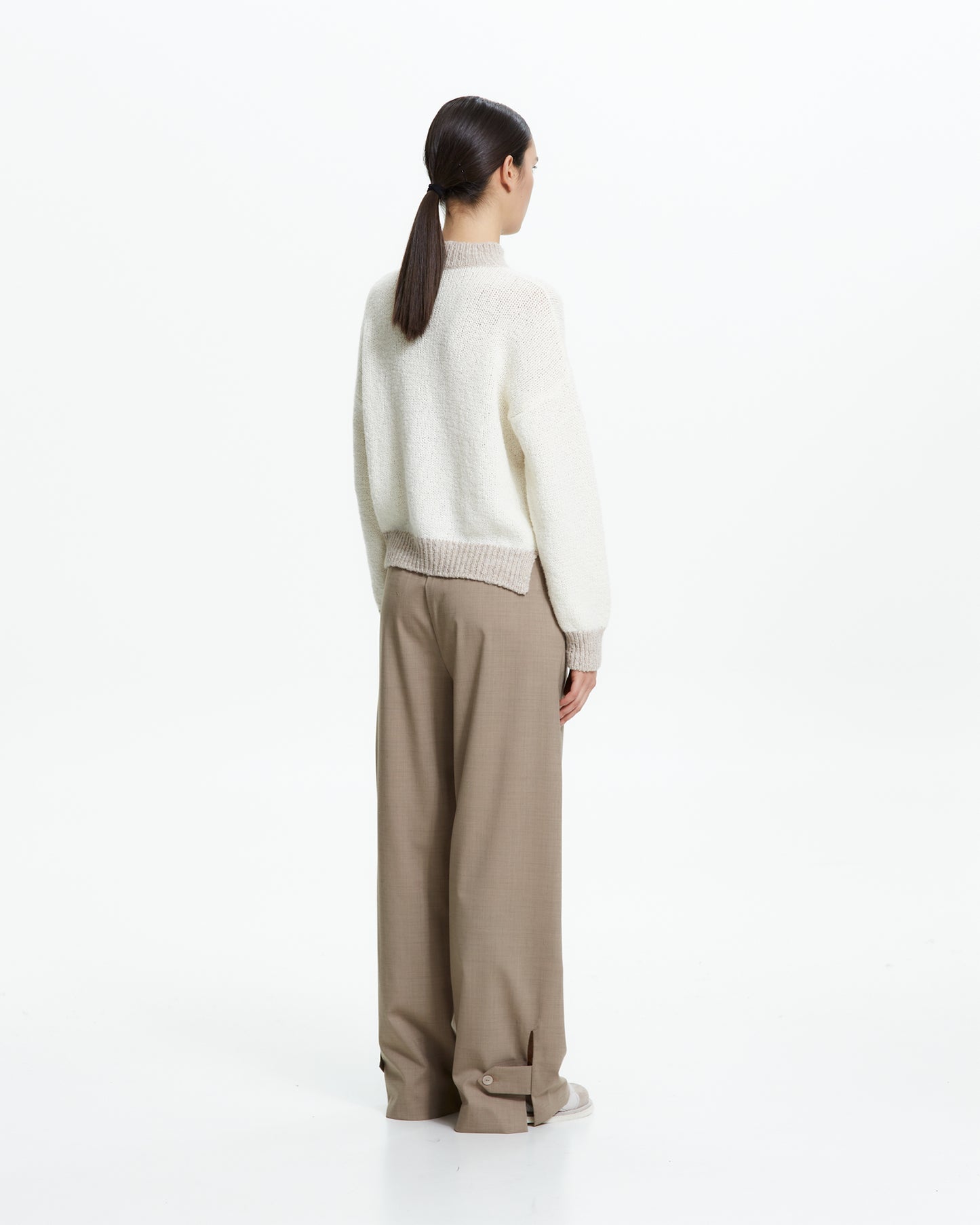 _MALLONI Maglia con fondo asimmetrico BEIGE