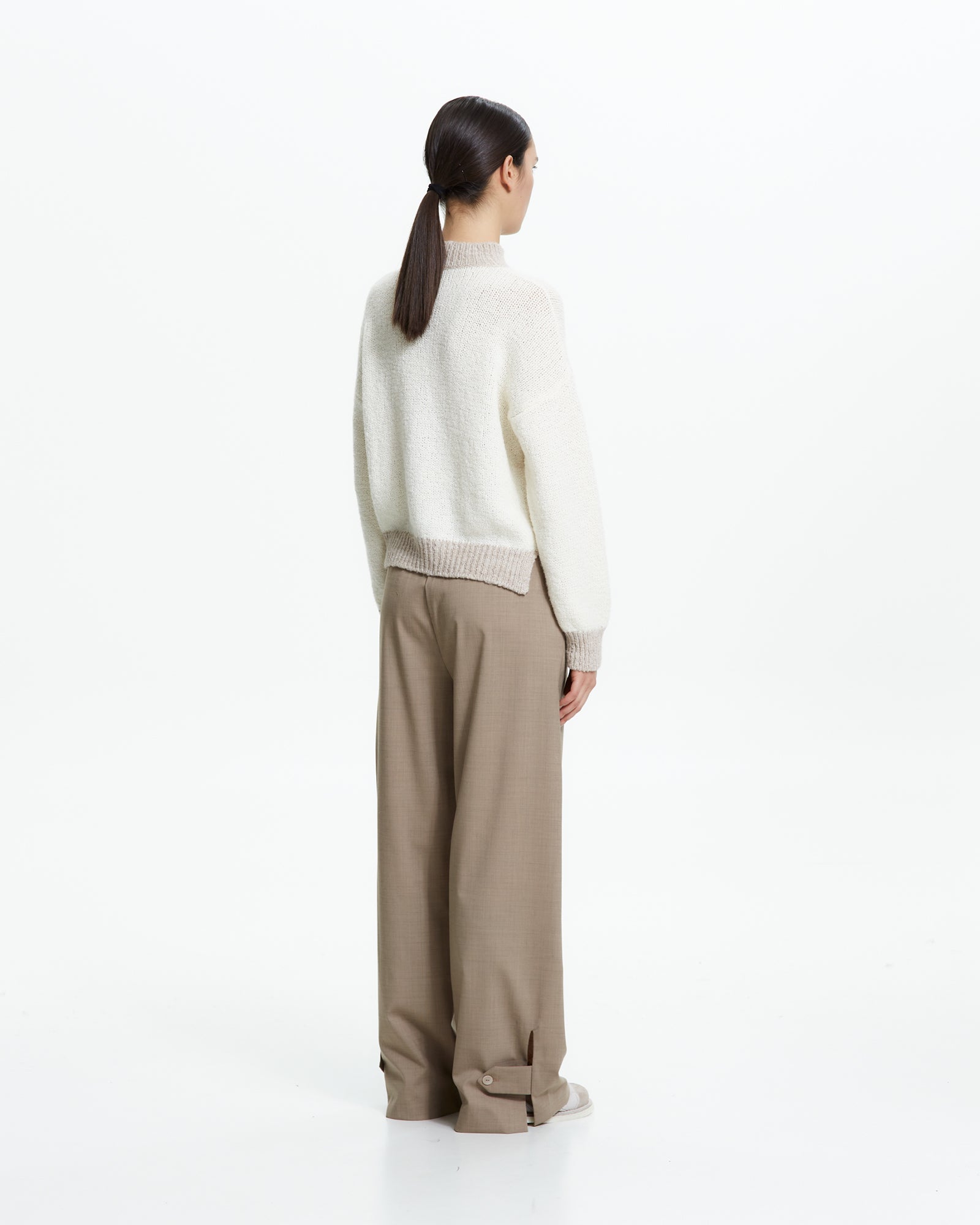 _MALLONI Maglia con fondo asimmetrico BEIGE