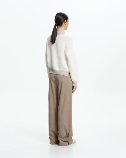_MALLONI Maglia con fondo asimmetrico BEIGE