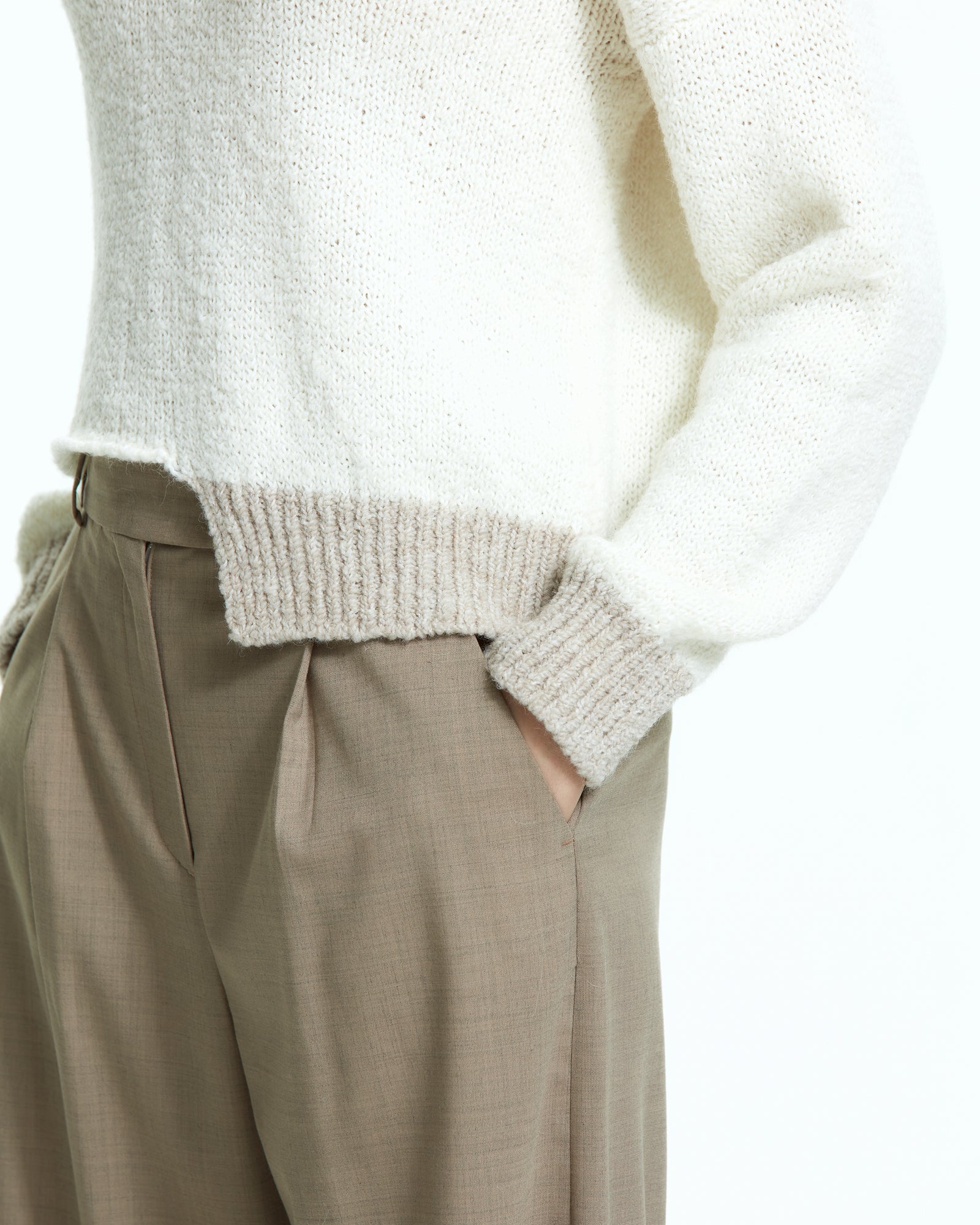 _MALLONI Maglia con fondo asimmetrico BEIGE