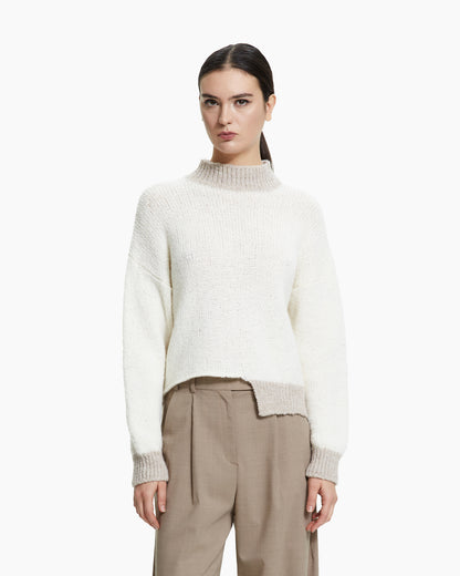 _MALLONI Maglia con fondo asimmetrico BEIGE
