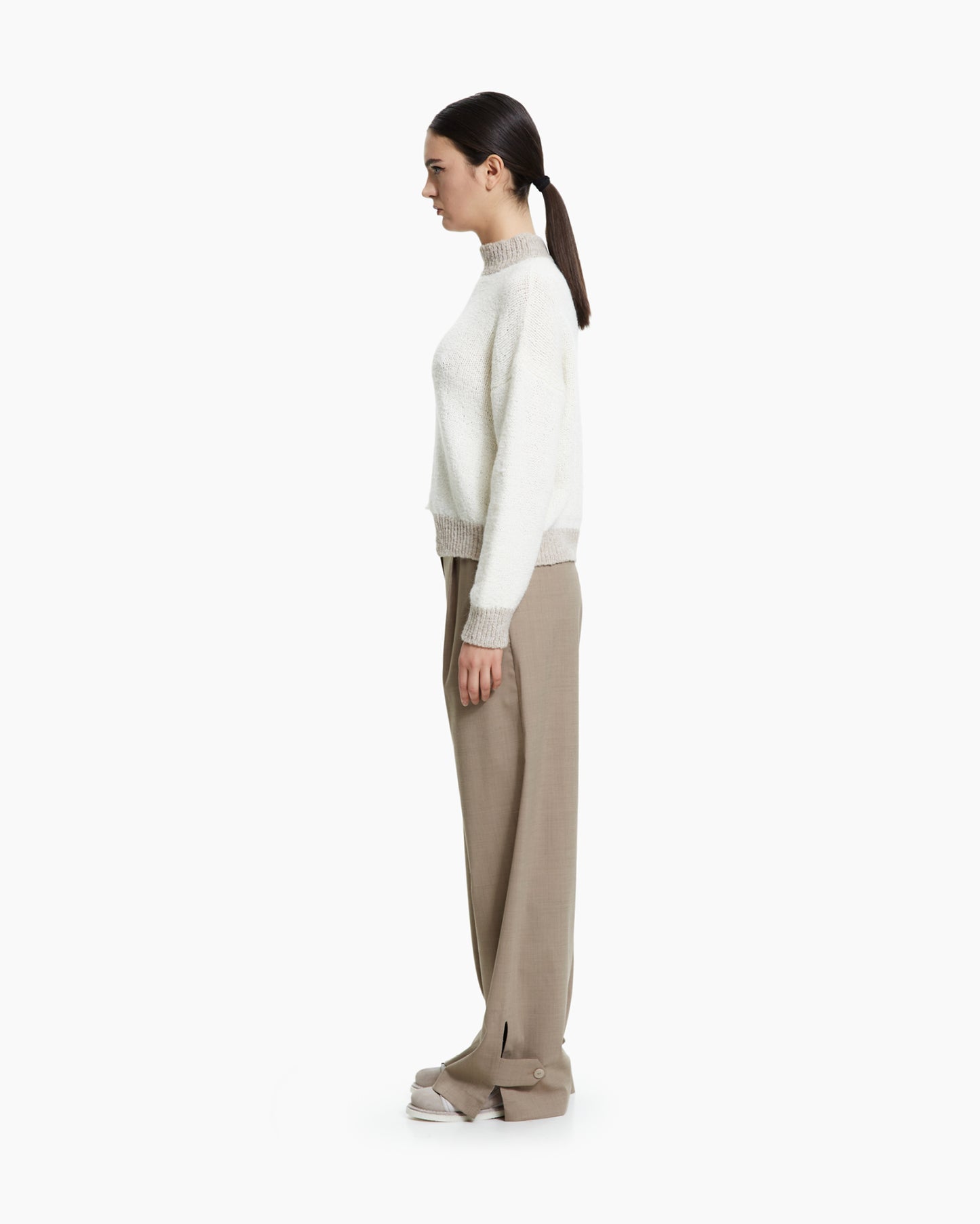 _MALLONI Maglia con fondo asimmetrico BEIGE