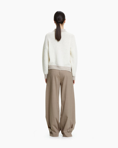 _MALLONI Maglia con fondo asimmetrico BEIGE