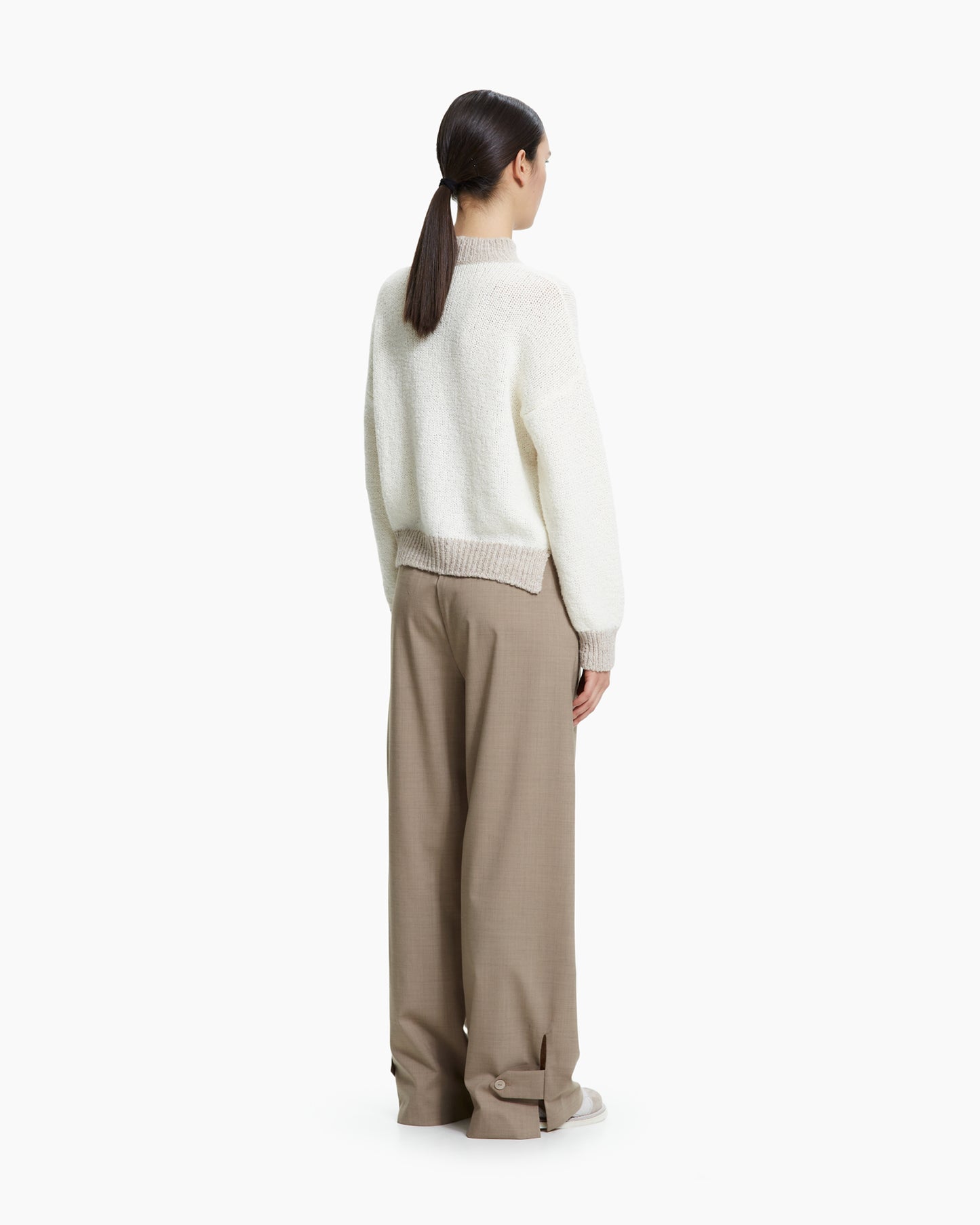 _MALLONI Maglia con fondo asimmetrico BEIGE
