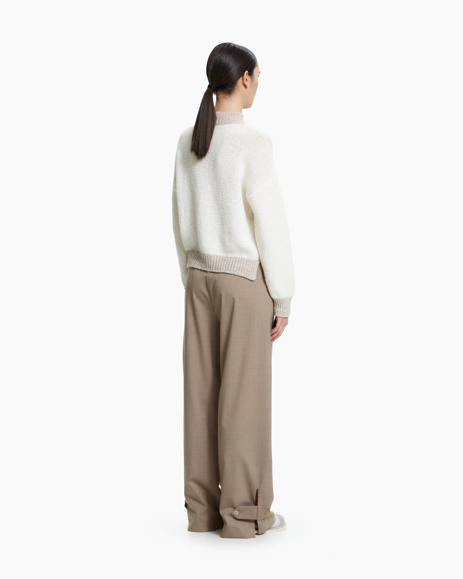 _MALLONI Maglia con fondo asimmetrico BEIGE