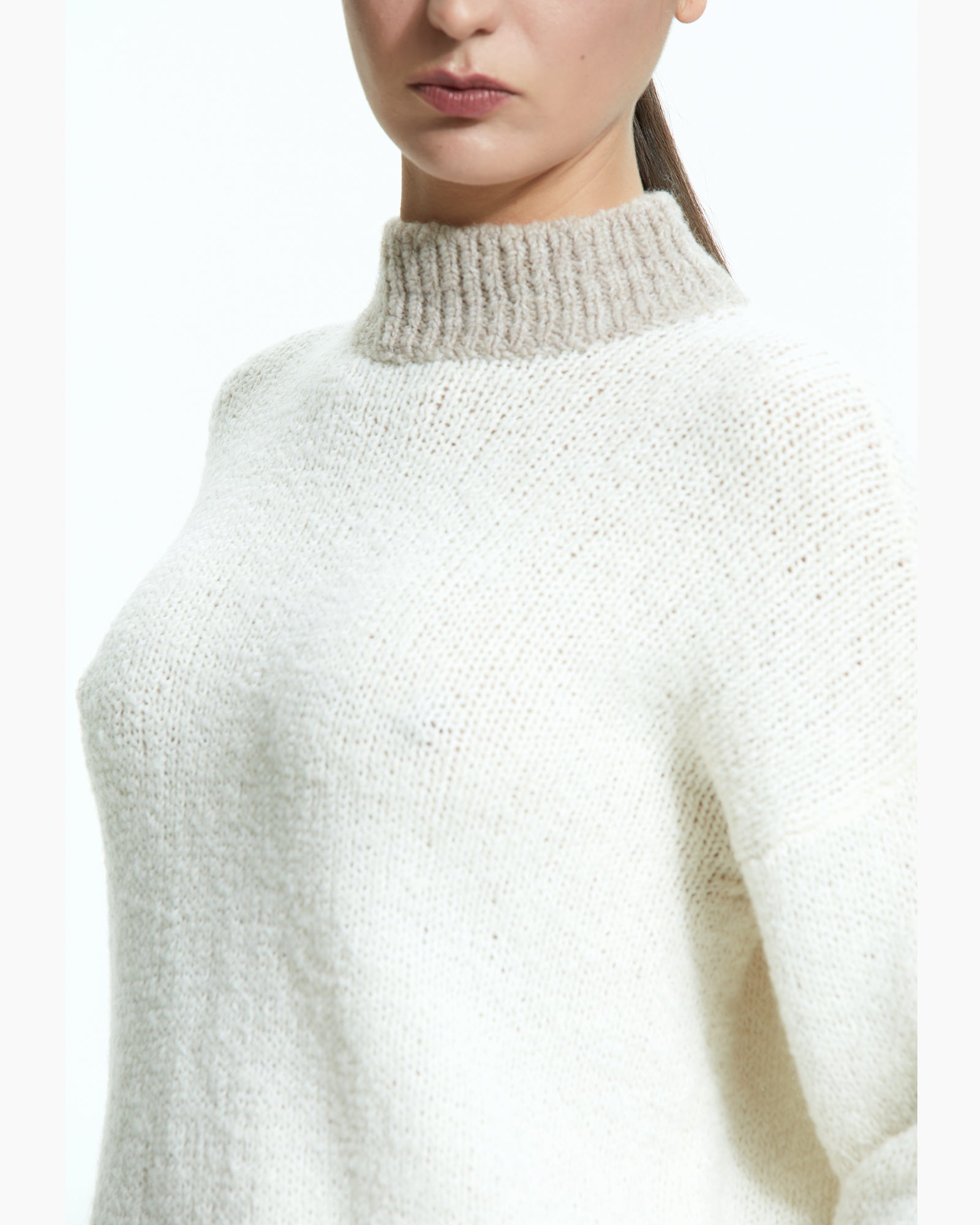 _MALLONI Maglia con fondo asimmetrico BEIGE