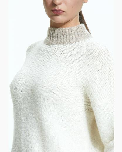 _MALLONI Maglia con fondo asimmetrico BEIGE