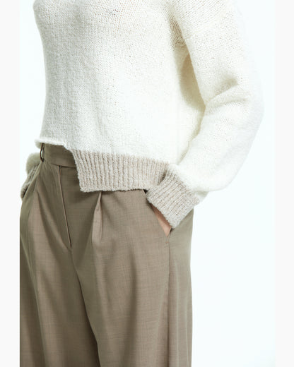_MALLONI Maglia con fondo asimmetrico BEIGE