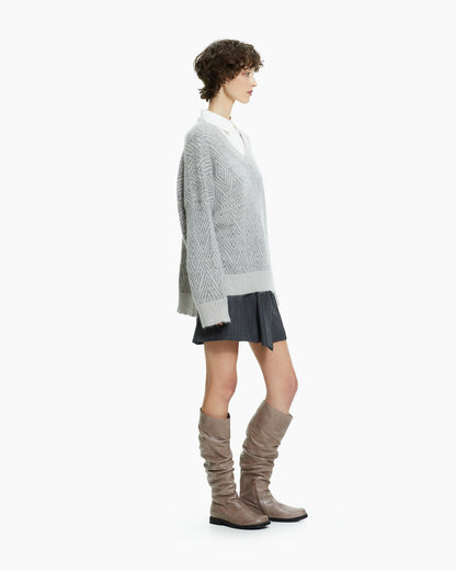 _MALLONI Maglia con scollo a V BEIGE