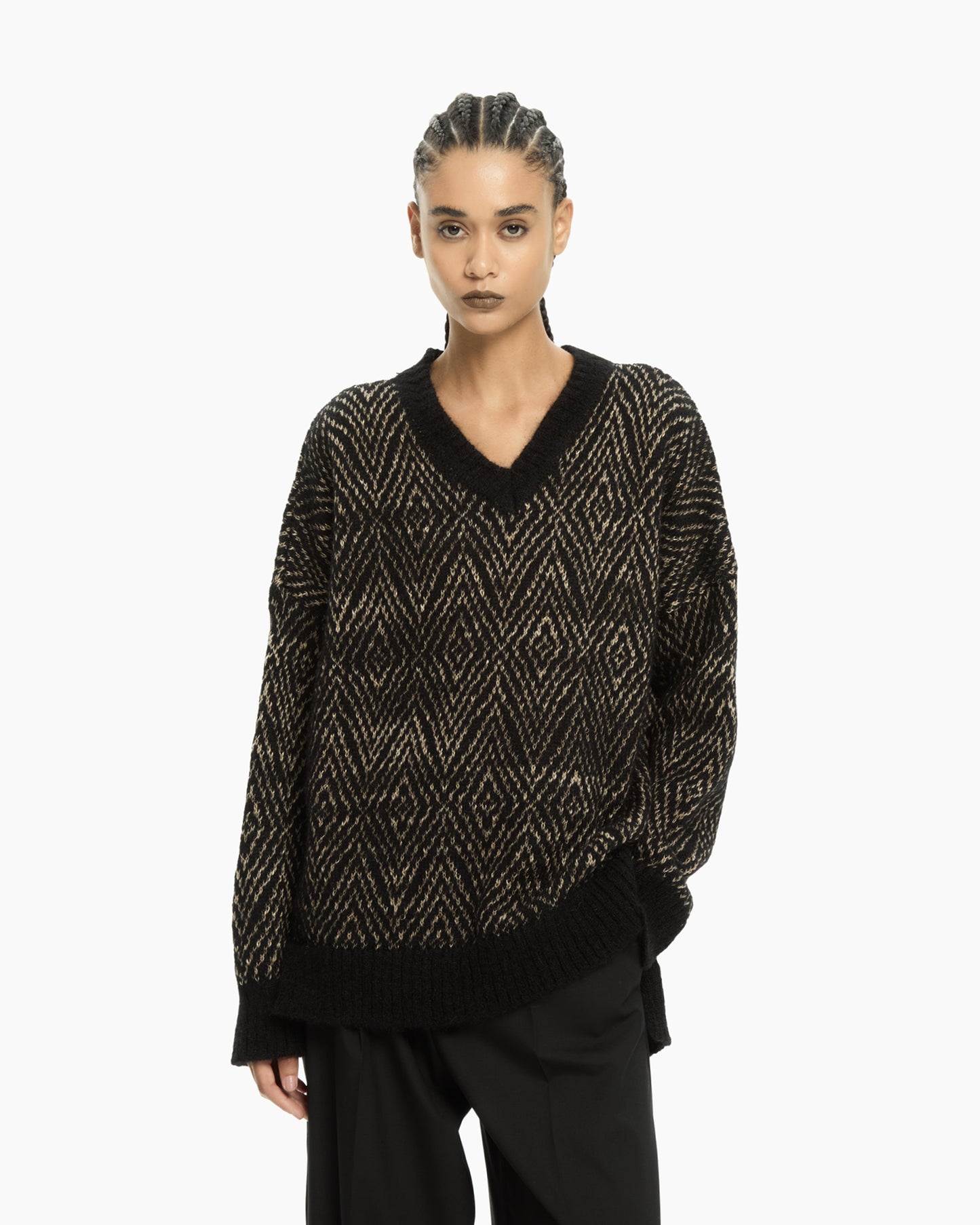 _MALLONI Maglia con scollo a V NERO
