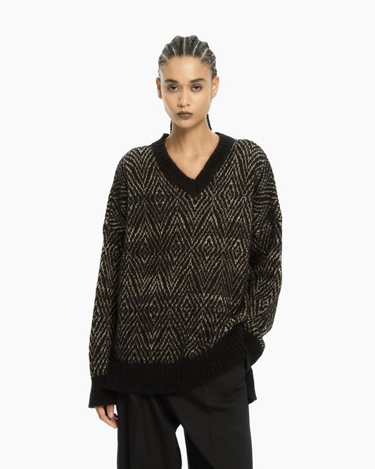_MALLONI Maglia con scollo a V NERO